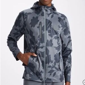 G/FORE Jacket Mens Small Floral Charcoal Weather Resistant Repeller  Hooded NWT